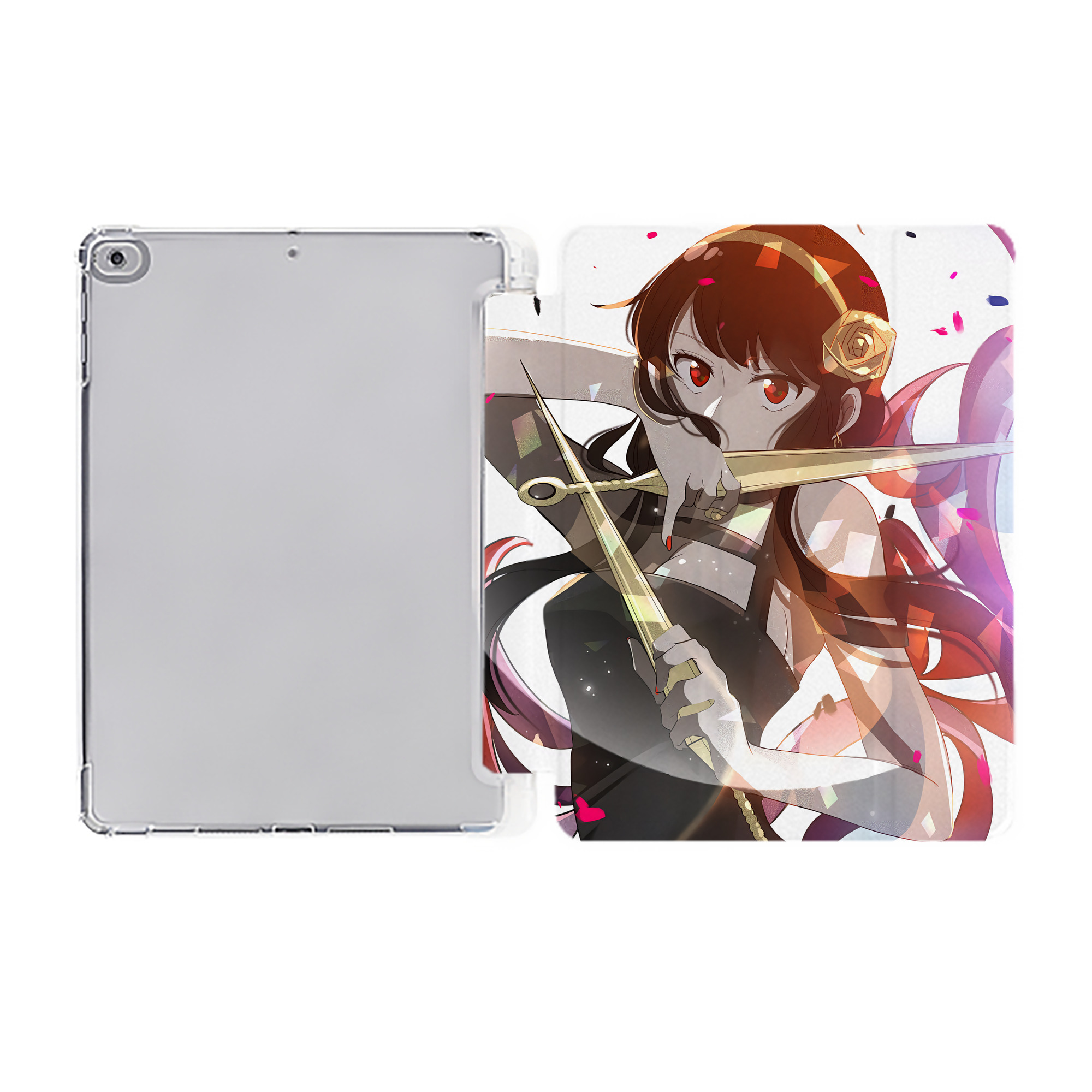 （画像用） SPY×FAMILY间谍家家酒 IPad ケース ペン収納付き 三つ折りスタンド PUレザー×シリコン 対応機種9.5/10.5/10.9インチ